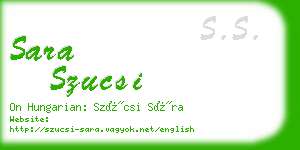 sara szucsi business card